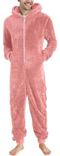 KONG JIMFAN Herren Thermounterwäsche Set Thermohosen Herren Baumwolle Unterhosen Herren Männer Lange Unterhosen Warm Thermo Strumpfhose Herren Laufhandschuhe Herren(1-Pink,XL)