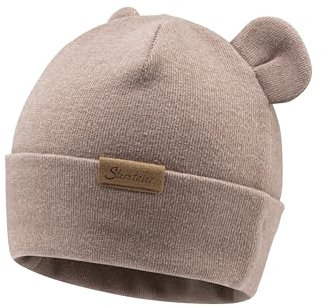 Sterntaler Beanie mit Umschlag und dekorativen, angesetzten Ohren - Unisex Baby und Kinder Mütze aus feiner Strickware - Übergangsmütze - Sand, 39