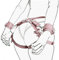 GERRIT Imbracatura per il corpo in pelle con manette e cinghie per le cosce Imbracatura punk da donna (Rosa)