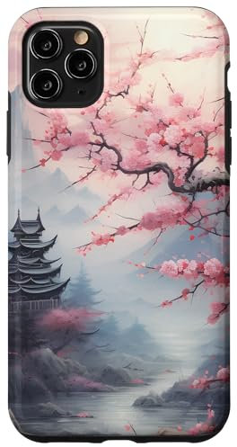 Hülle für iPhone 11 Pro Max Japan Landschaft Kirschblüten