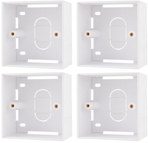 rhinocables Ethernet Back Box for Faceplates, Fits Wall Plate for Ethernet Cable Network Sockets Single Gang (4, 45mm)