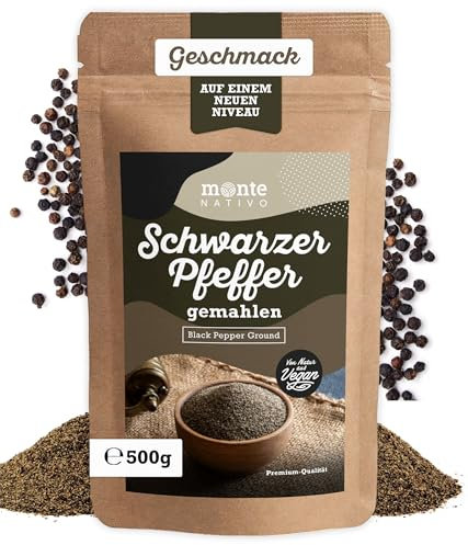 Pimienta negra molida Monte Nativo (500 g) – Pimienta negra molida – Pimienta pura y natural molida ideal para cocinar – Black Pepper Ground