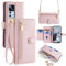betterfon Hülle Kompatibel mit Xiaomi 12T / 12T Pro | Leder Handyhülle Praktische Handykette Kartenfächer Brieftasche Umhängetasche Kompatibel für 12T / 12T Pro | Rosa