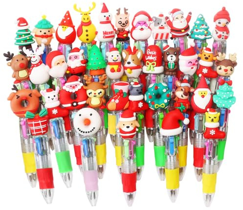 Gudotra 40 Stück bunte Stifte Kinder Weihnachten Mitgebsel Ende Party Geburtstag bunte Kugelschreiber Gadget Weihnachten Kinder Gadget Geburtstag (40)