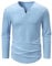 Meilicloth Mens Long SleeveT Shirts Henley T Shirt Casual Solid Pullover V Neck Top for Men Blue M