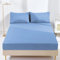 AR Ware Double Fitted Sheet Non Iron Wrinkle, 25cm Deep Ultra Soft Microfiber Elastic Fitted Bed Sheets Easy Care, Fade Resistant (Light Blue)