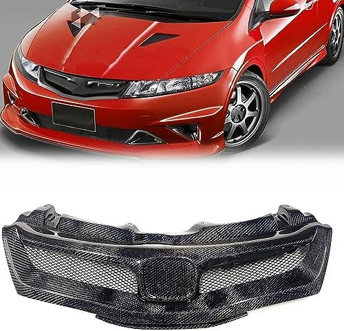 LeLEEEE Für Civic FN FK FN2 Type R 2008 2009 2010 2011 Auto-Frontstoßstangengitter Auto-Frontstoßstangengitter Double Line Grille