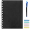 Tagesplaner Notizbuch A5, To Do Liste Spiral Notizbuch mit 1 Stück löschbarem Stift, aktualisierter Wochenplaner, Organizer Notizbuch mit 20 Etiketten Aufkleber für Schüler, Arbeit, Lehrer (Schwarz)