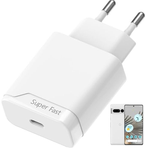 Prise Chargeur Rapide 30W pour Google Pixel 9 8 7 6 Série, Tablet Adaptateur pour iPhone 13 14 15 16 Type C Secteur Mural Alimentation