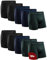 DANISH ENDURANCE 10er Pack Boxershorts Herren, Weiche Baumwolle, Unterhosen Männer Stretch, Ohne Zettel, Mehrfarbig (4xschwarz, 3xblau Melange, 3xgrün), L