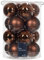 Rebecca Mobili Christbaumkugeln, 16 Stück, Glas, braun, Weihnachtsdekoration, matt glänzend - Durchmesser: Ø 8 cm - Art. HA2040