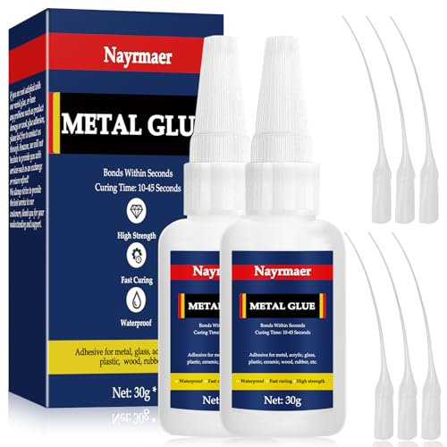 Metal Glue, 30g*2 Superglue for Metal, Metal to Metal Glue with Precise Nozzle, Glue for Metal, Stainless Steel, DIY Craft, Aluminum Alloy, Metal Product