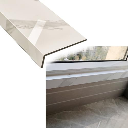 Fensterbankabdeckung Glatter Fensterbank-Dekorschutz, Moderne Textur Finish Erkerfensterabdeckung, Marmor-Stil Fensterbank-Arbeitsplatte für Badezimmer Wohnzimmer(150cm x 35cm (59 x 13 3/4))