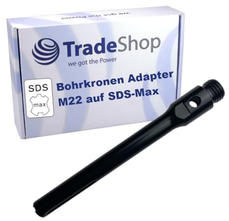 Trade-Shop Adapter M22 auf SDS-Max für Diamant-Bohrkrone Kernbohrer, passend für Bohrmaschinen mit SDS-Max Aufnahmeschaft