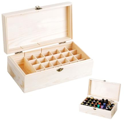ZHYUAN 32 scomparti Contenitore in legno per oli essenziali, scatola portaoggetti portatile, può essere utilizzato per conservare oli essenziali, rossetto, profumi, aromaterapia