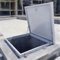 SAYEYBU Puerta De Seguridad Moderna De Acero Y Metal, Placa Impermeable con Manija Y Burlete, Puerta De Ventilación para Claraboya De Techo De Edificio con Manija,Blanca,70x70cm