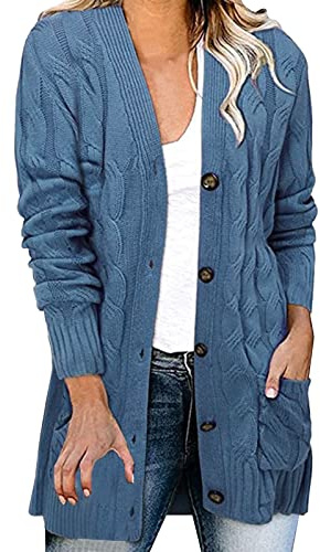 Gilet Mi Long Boutonné Femme Pull Femme Chic Et Elegant Grande Taille | Pull Tricot Cardigan avec Bouton Manteau Ample Manteaux Manches Longue Veste avec Poche Vêtements Cardigan