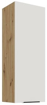 Kuechen-preisbombe Küchen Hängeschrank 40 cm - Höhe 90 cm ARIA Weiss Ultra matt + Eiche Artisan matt, hochwertige Fronten mit Anti Fingerprint Beschichtung Küchenzeile Küchenblock