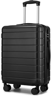 Shavont Handgepäck Koffer 55x40x20cm Ryanair Kabinenkoffer Leicht Flugzeug | Trolley Klein mit Leise 360° Doppelrollen, Robuste ABS Hartschale, Reisekoffer für Kurztrips, Lufthansa und EasyJet, Schwarz