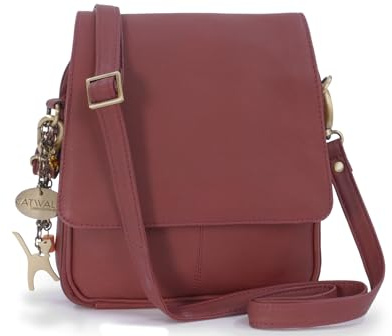Catwalk Collection Handbags Genuine Leather Cross Body Bag Metro | Medium Handbag for Women, Organiser Messenger Bag, Many Pockets and A5 Compartments, Adjustable Detachable Crossbody Strap