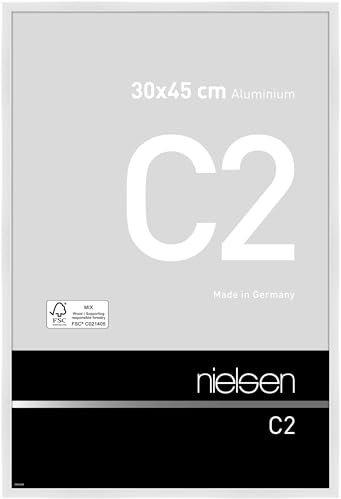 nielsen Bilderrahmen, 30 x 45 cm, Aluminium, Weiß glanz, Fotorahmen zum Aufhängen im Hoch- & Querformat, Echtglas, C2
