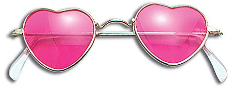 Bristol Novelty BA275 Heart Shaped Glasses, Pink, One Size Halloween