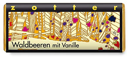 Zotter Bergmilchschokolade mit Waldbeeren & Vanille, handgeschöpft (70 g) - Bio