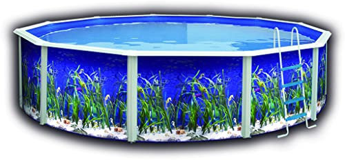 Piscine acier ronde decor aquarium canarias 5,50 x 1,20m 8558