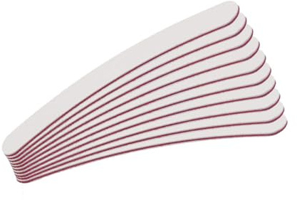Limes Professionnelles Courbes Blanches Lot de 50-Qualité professionnelle 100/180 grain + rose couleur rouge/noyau