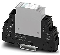 PHOENIX CONTACT PT 1X2-BE/FM Überspannungsschutzbasiselement mit Statusanzeige für Eine Erdpotenzialfrei Betriebene Doppelader, 10 Stück