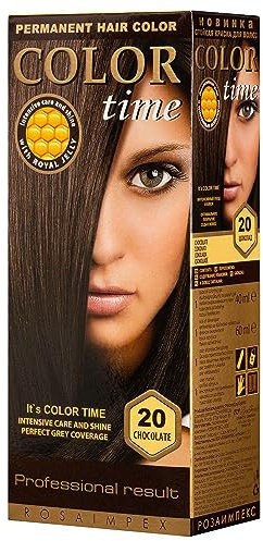 Color Time Tinte Permanente en Gel Color Chocolate 20| Enriquecido con Jalea Real y Vitamina C | Coloracion Permanente para el Cabello I 100 ML
