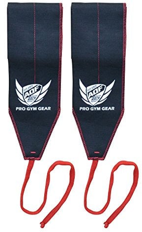 AQF Wrist Wraps Weight Lifting Straps Gym Training Support Strenght Wraps 35 Long, 3 Wide Cotton Mulitcolor (Black)