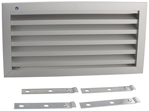 RENSON Lüftungsgitter | Lamellen-Gitter 40x20 cm | zur Mauer-Befestigung | inkl. Insektenschutzgitter | Alu silber eloxiert