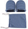 Tbest Pantofole pieghevoli da viaggio Unisex Uomo Donna Comodo portatile riutilizzabile Pantofola antiscivolo in cotone morbido interno con custodia 1 Paia(Man Blue stripes)