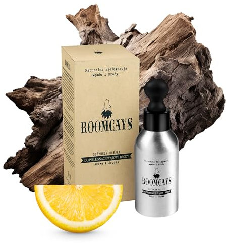 Roomcays Bartöl Herren mit Arganöl und Jojobaöl 50 ml - Intensive Bartpflege für einen gepflegten Bart - Beard Oil mit Männlichem Duft - Feuchtigkeitsspendende Gesichtspflege Männer
