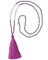 KELITCH New Women Nappa Collana Di Perle Collana Di Perle Di Cristallo Bavaglino Brillante Collana A Forma Di Y (Viola P)