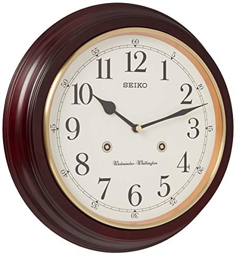 Seiko 30,5 cm große Wanduhr mit Ziffern und Doppel-Viertelstunden-Klingel