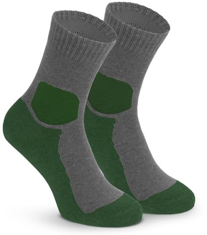 gipfelsport Wandersocken Herren & Damen, Outdoor Trekkingsocken | Hiking Socks, Wanderstrümpfe aus Merinowolle | Trekking Socken für Wandern mit extra Polster | Größe 42-44 I Grün, Dick I 1x Paar
