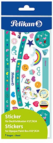 Pelikan Sticker für K12/K24 Deckfarbkasten Türkis/Herzen