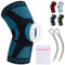 360 RELIEF - Compression Knee Brace with Gel Pads and Side Knee Stabilizers, Joint Support, Comfort, Active Recovery, Running, Workout Protection - Medium, Blue + Laundry Bag