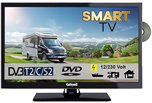 Gelhard GTV2422I Smart TV 24 Zoll DVB/S/S2/T2/C, DVD, USB, 12V 230 Volt WLAN