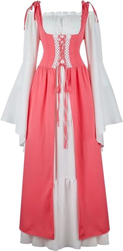 Médiévale Renaissance Robes Maxi Parti Costume Vintage Déguisements Halloween Gothique Femmes Cosplay Déguisement Carnaval Victorien 2 pièces