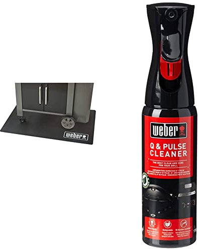 Weber Tapis de Protection, Noir & Nettoyant pour barbecues Q et Pulse, Noir, 300 mL