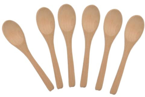 6 Stück handgefertigte kleine Holzlöffel, Honig-Teelöffel, Gewürze, Kaffee, Tee, Zucker, Salz, Marmelade, Senf, Eis, Bambus, Löffel
