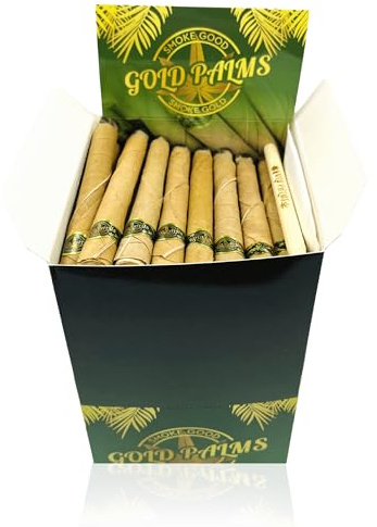 GOLD PALMS 150er Queen Size Blunt Wraps | 100% Natural | Tabak Ersatz | Pre-Rolled cones | Blunt Paper | Vorgedrehte Papes | Cones Hülsen
