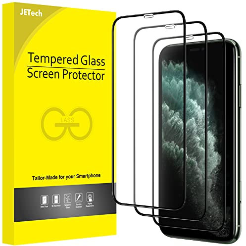 JETech Schutzfolie für iPhone 11 Pro/iPhone X/iPhone XS 5,8 Zoll, Schwarzer Rand, 9H Gehärtetes Glas Displayschutz Hat Keinen Einfluss auf die Hülle, Panzer HD Klar, 3 Stück