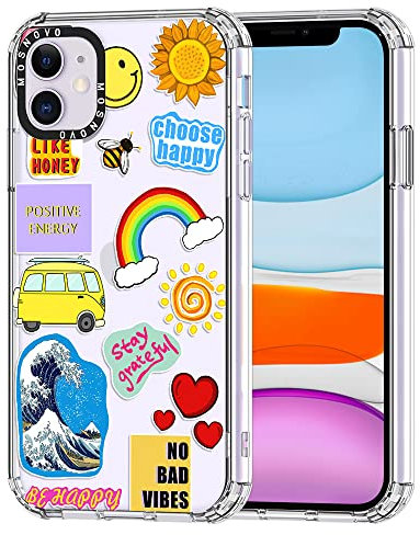 MOSNOVO für iPhone 11 Hülle – Durchsichtige, schlanke, stoßfeste TPU+PC-Handyhülle, [6,6 Fuß Fallschutz/Anti-Abziehen] - Sommerstimmung