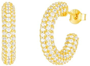 Brandlinger ® Statement Ohrringe. Chunky Creolen. Schmuck Damen vergoldet mit 18 Karat (Silber und Gold) für Frauen und Mädchen. Durchmesser der Creolen 20mm.