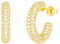 Brandlinger ® Statement Ohrringe. Chunky Creolen mit weißen Zirkonia. Schmuck Damen vergoldet mit 18 Karat (Silber und Gold) für Frauen und Mädchen. Durchmesser der Creolen 20mm.