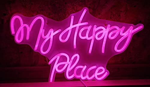 Destello S.L. Cartel led decoración exterior Happy Place 32 x 40 cm